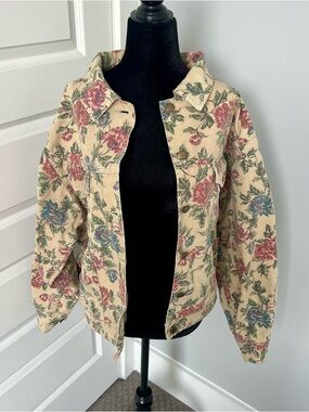 VTG Woolrich Floral Tapestry Denim 90s Cottagecore Jacket